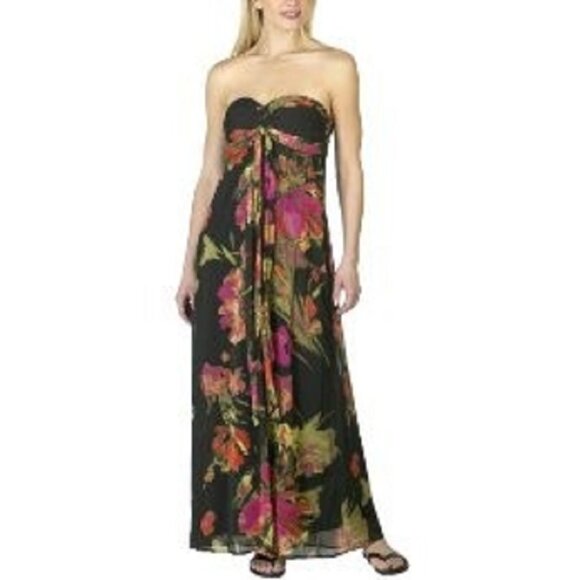 Beach Wedding Chiffon Maxi Dress M L XL Cruise Formal Party Shelf Bra ONE SIZE - Picture 7 of 8